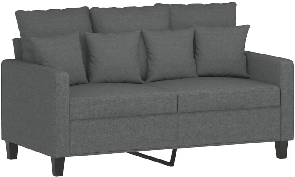 Sofa Sofos komplektas su pagalvėlėmis, 2 dalių, pilkas, audinys