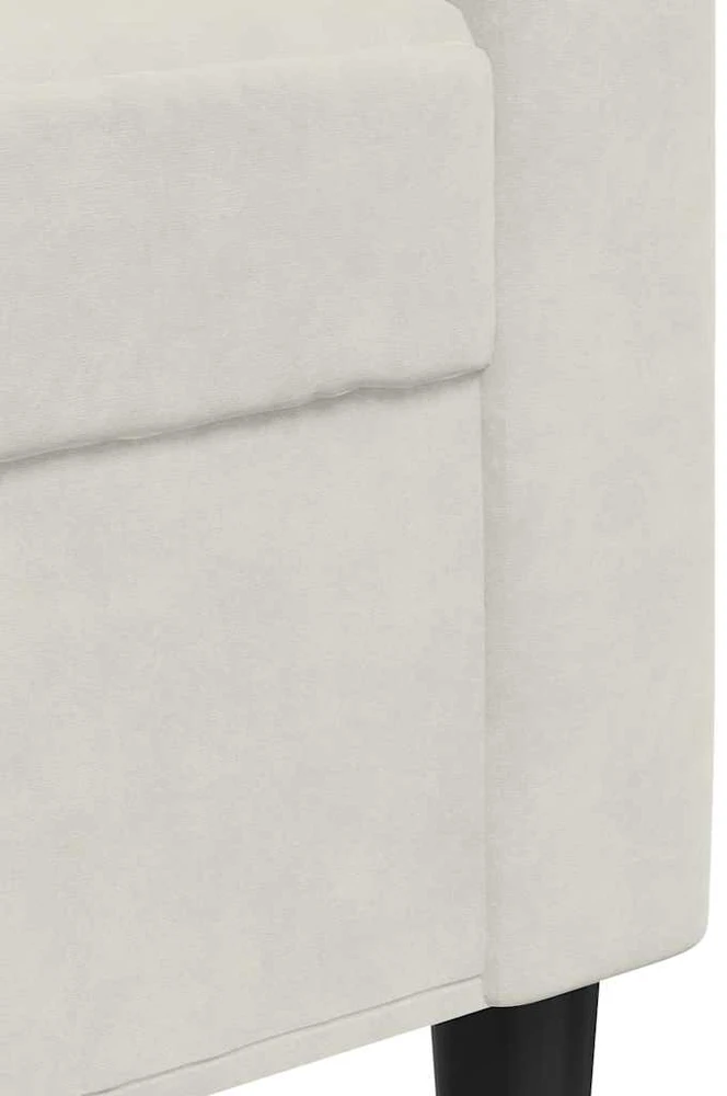 Sofa Sofos komplektas su pagalvėlėmis, 2 dalių, kreminis, aksomas