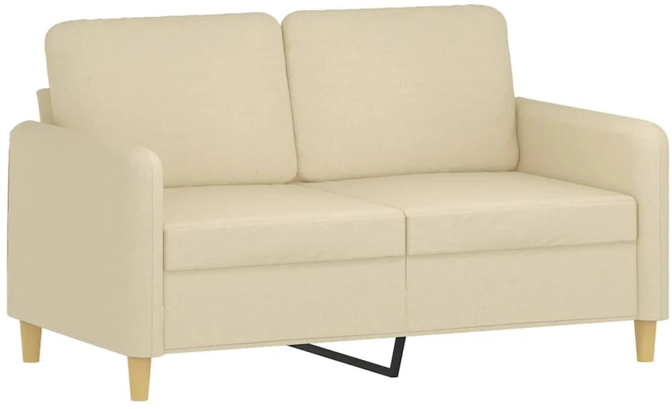 Sofa Sofos komplektas su pagalvėlėmis, 2 dalių, kreminis, audinys
