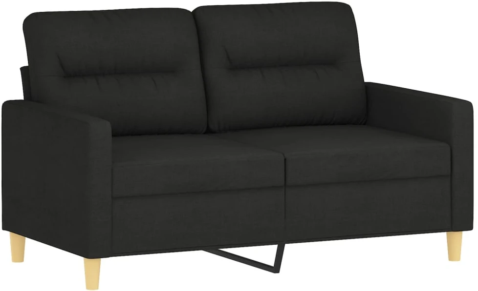 Sofa Sofos komplektas su pagalvėlėmis, 2 dalių, juodas, audinys
