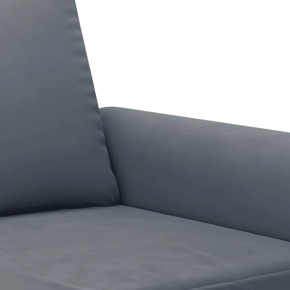 Sofa Sofos komplektas su pagalvėlėmis, 2 dalių, pilkas, aksomas