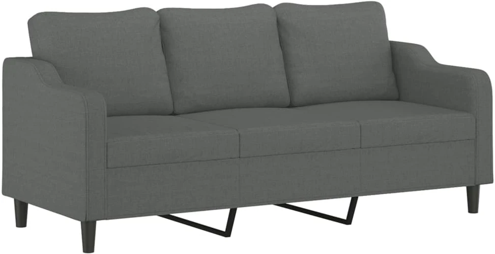 Sofa Sofos komplektas su pagalvėlėmis, 2 dalių, pilkas, audinys