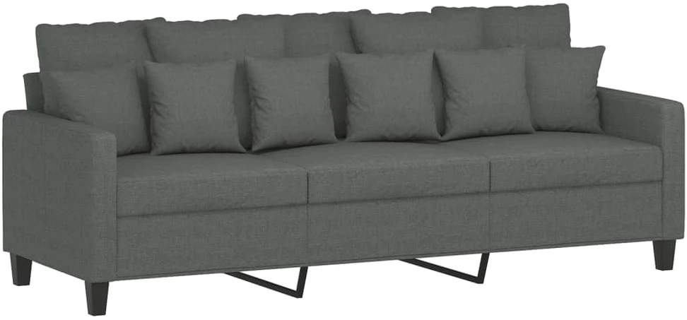 Sofa Sofos komplektas su pagalvėlėmis, 2 dalių, pilkas, audinys