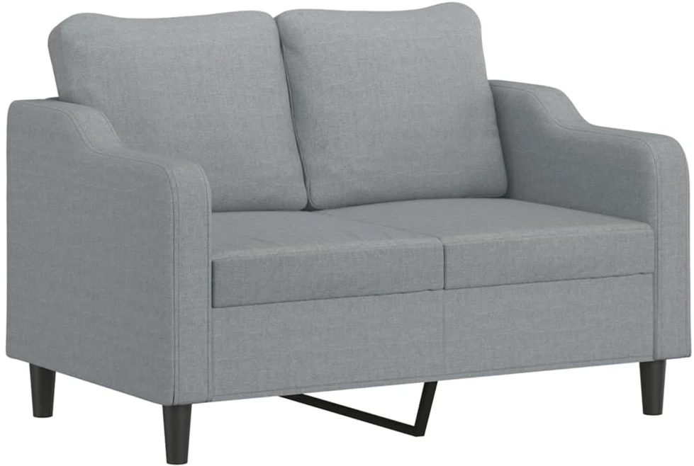 Sofa Sofos komplektas su pagalvėlėmis, 2 dalių, pilkas, audinys