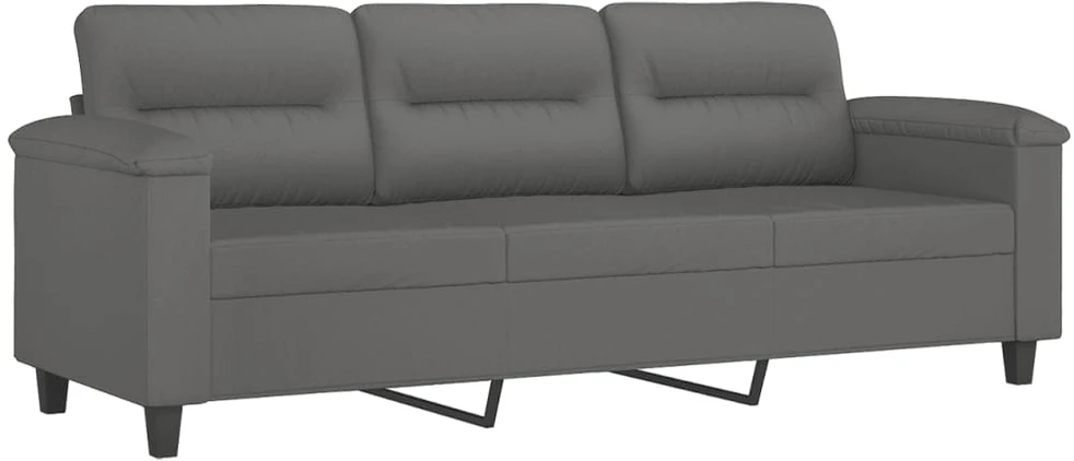 Sofa Sofos komplektas su pagalvėlėmis, 2 dalių, pilkas, audinys