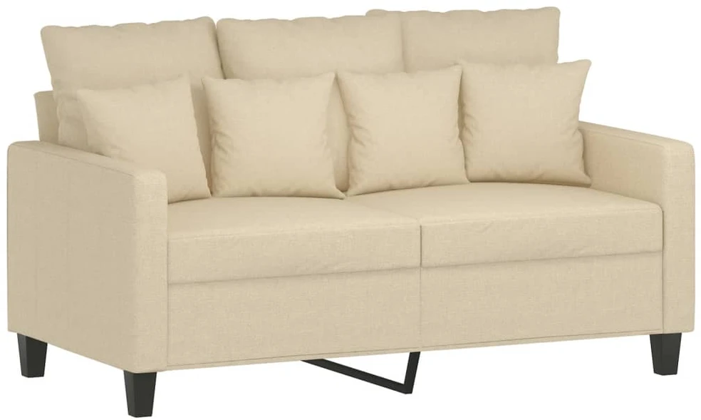 Sofa Sofos komplektas su pagalvėlėmis, 2 dalių, kreminis, audinys