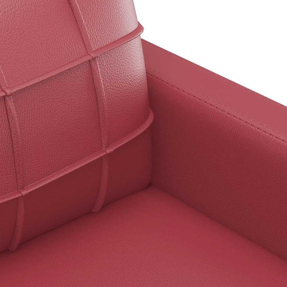 Sofa Sofos komplektas su pagalvėlėmis, 2 dalių, vyno, dirbtinė oda
