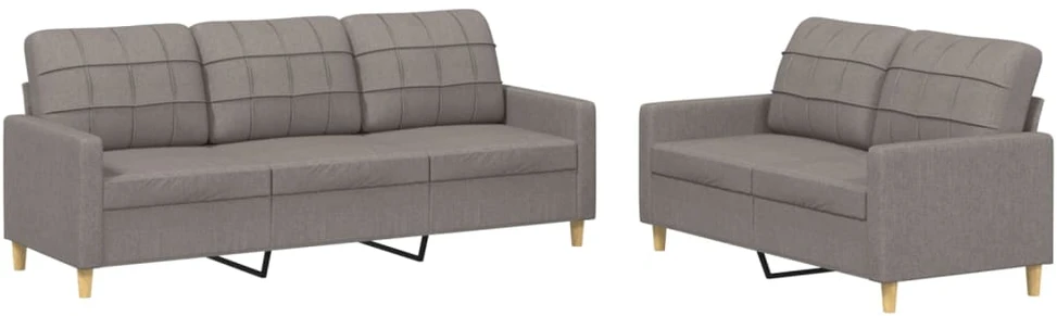Sofa Sofos komplektas su pagalvėlėmis, 2 dalių, taupe, audinys
