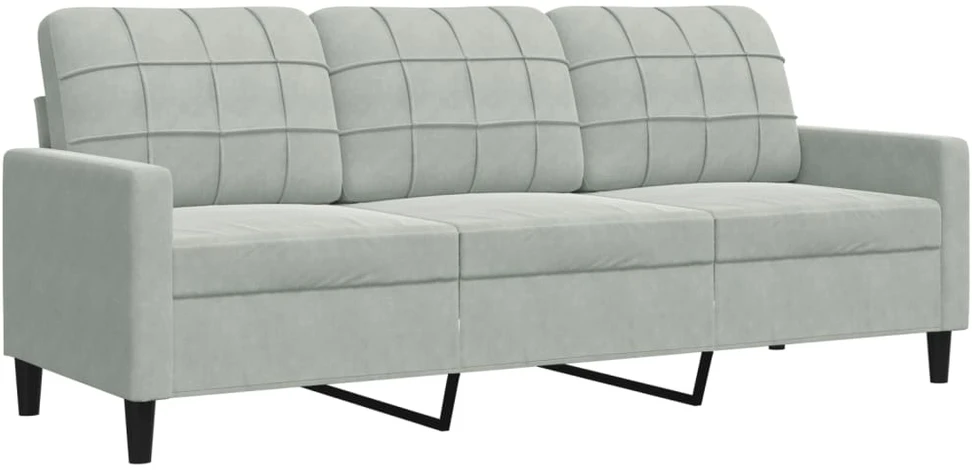 Sofa Sofos komplektas su pagalvėlėmis, 2 dalių, pilkas, aksomas