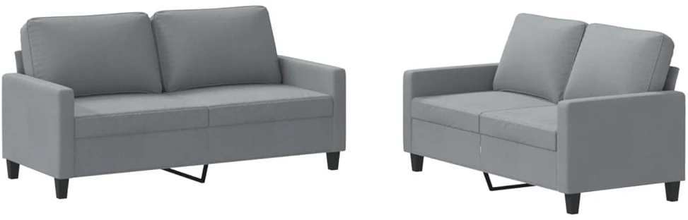 Sofa Sofos komplektas su pagalvėlėmis, 2 dalių, pilkas, audinys