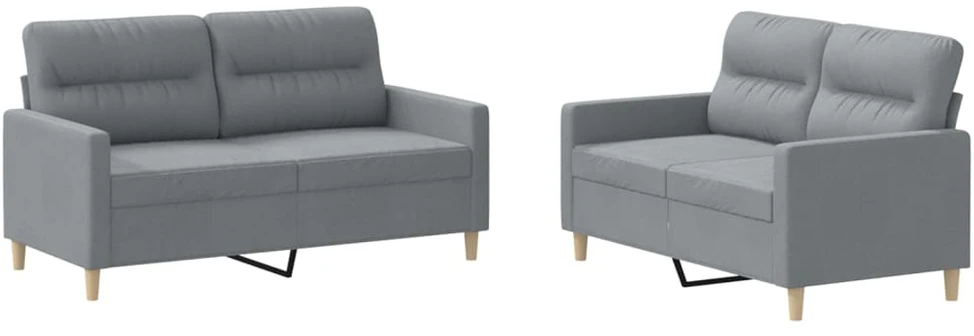 Sofa Sofos komplektas su pagalvėlėmis, 2 dalių, pilkas, audinys