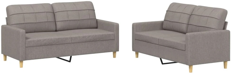 Sofa Sofos komplektas su pagalvėlėmis, 2 dalių, taupe, audinys