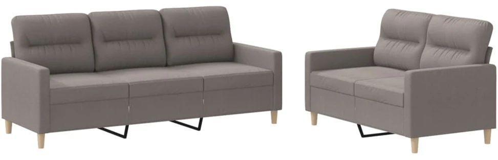 Sofa Sofos komplektas su pagalvėlėmis, 2 dalių, taupe, audinys