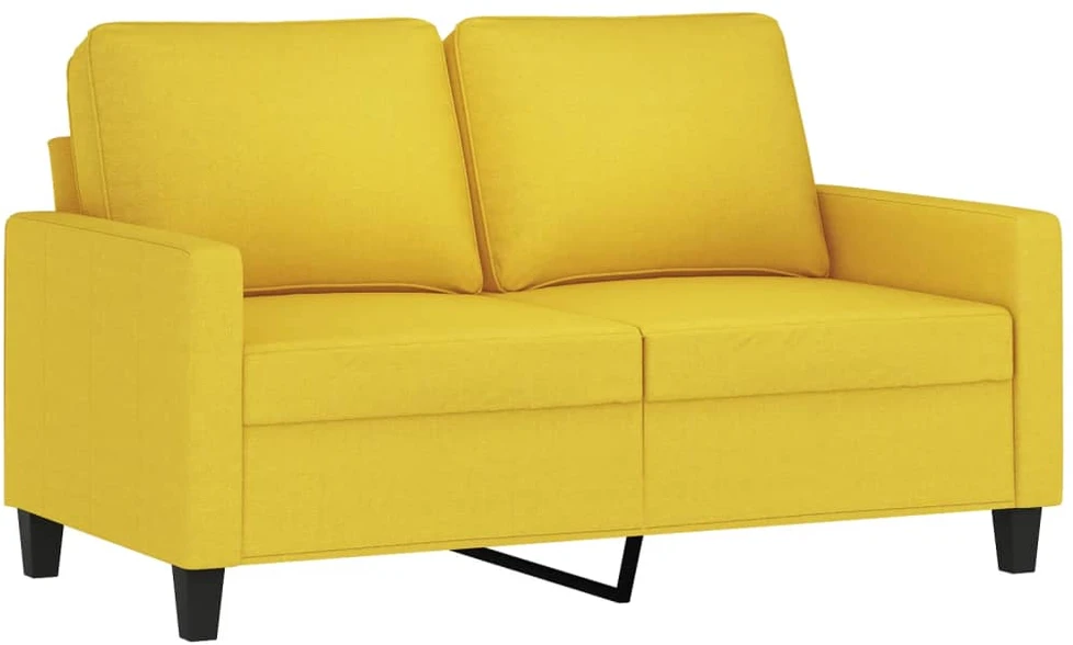 Sofa Sofos komplektas su pagalvėlėmis, 2 dalių, geltonas, audinys