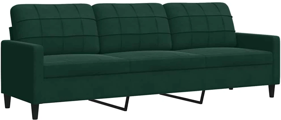 Sofa Sofos komplektas su pagalvėlėmis, 2 dalių, žalias, aksomas