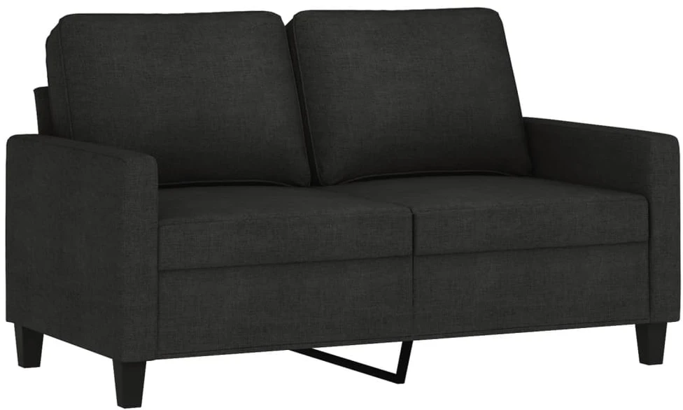 Sofa Sofos komplektas su pagalvėlėmis, 2 dalių, juodas, audinys