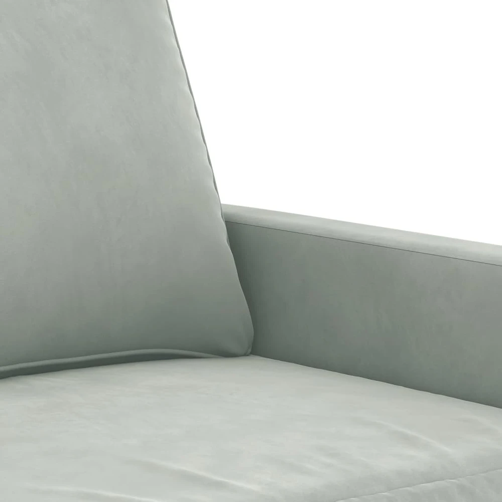 Sofa Sofos komplektas su pagalvėlėmis, 2 dalių, pilkas, aksomas
