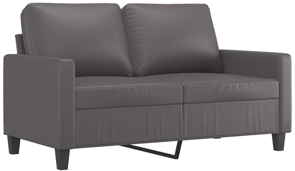 Sofa Sofos komplektas su pagalvėlėmis, 2 dalių, pilkas, dirbtinė oda