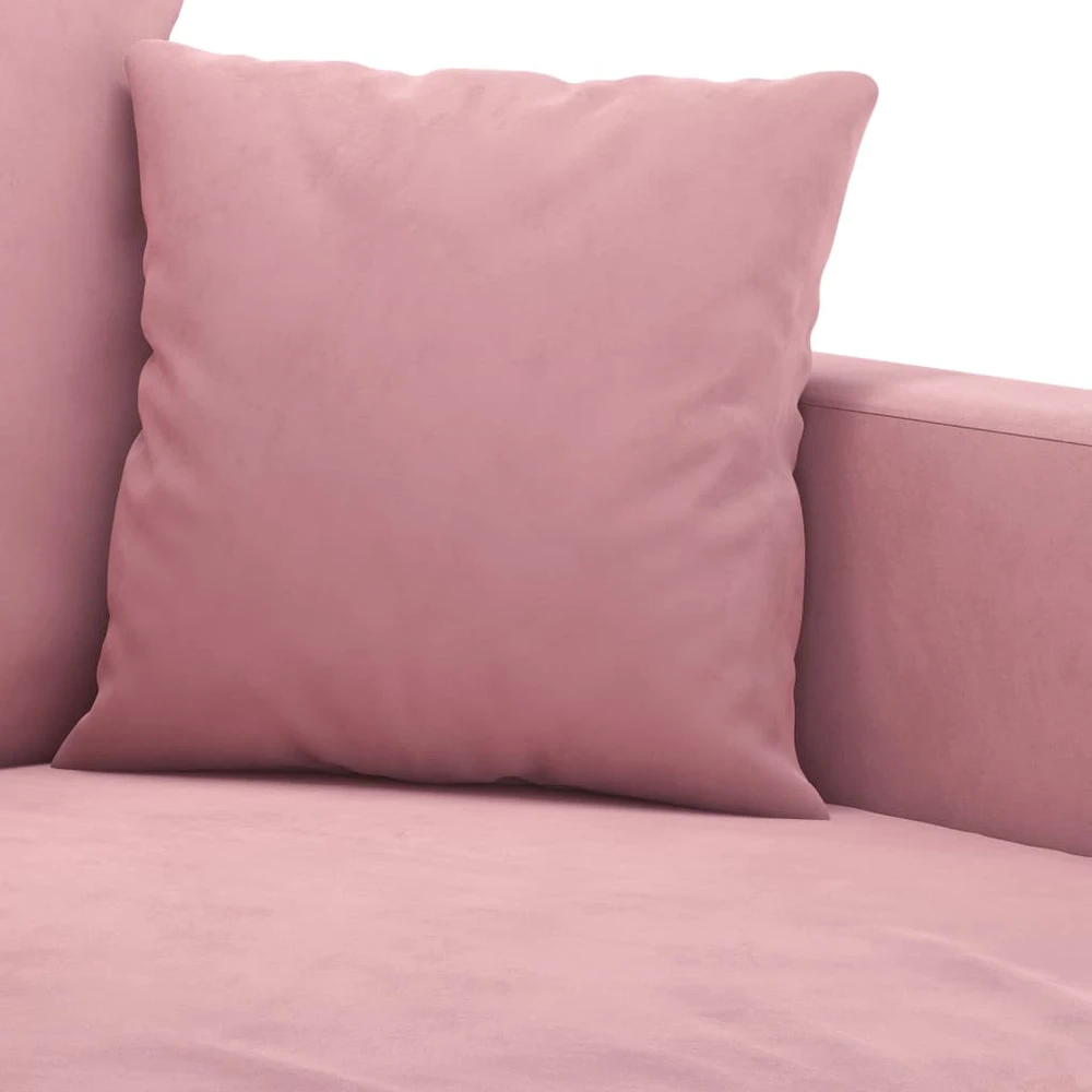 Sofa Sofos komplektas su pagalvėlėmis, 3 dalių, rožinis, aksomas