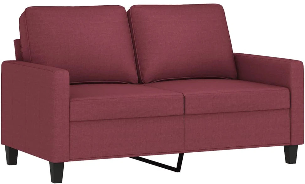Sofa Sofos komplektas su pagalvėlėmis, 3 dalių, vyno, audinys