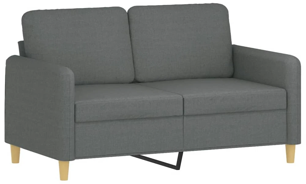 Sofa Sofos komplektas su pagalvėlėmis, 3 dalių, pilkas, audinys