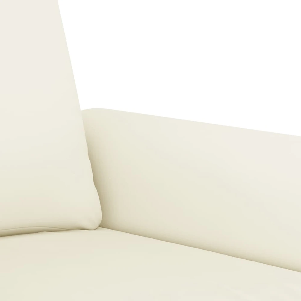 Sofa Sofos komplektas su pagalvėlėmis, 3 dalių, kreminis, aksomas