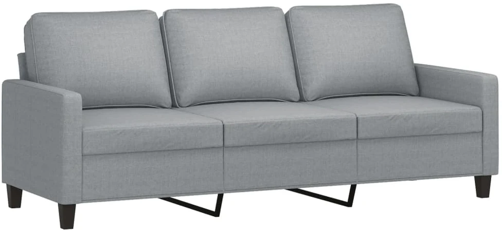 Sofa Sofos komplektas su pagalvėlėmis, 3 dalių, pilkas, audinys