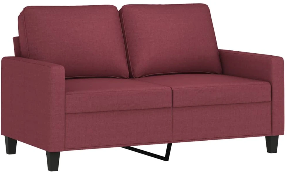 Sofa Sofos komplektas su pagalvėlėmis, 3 dalių, vyno, audinys