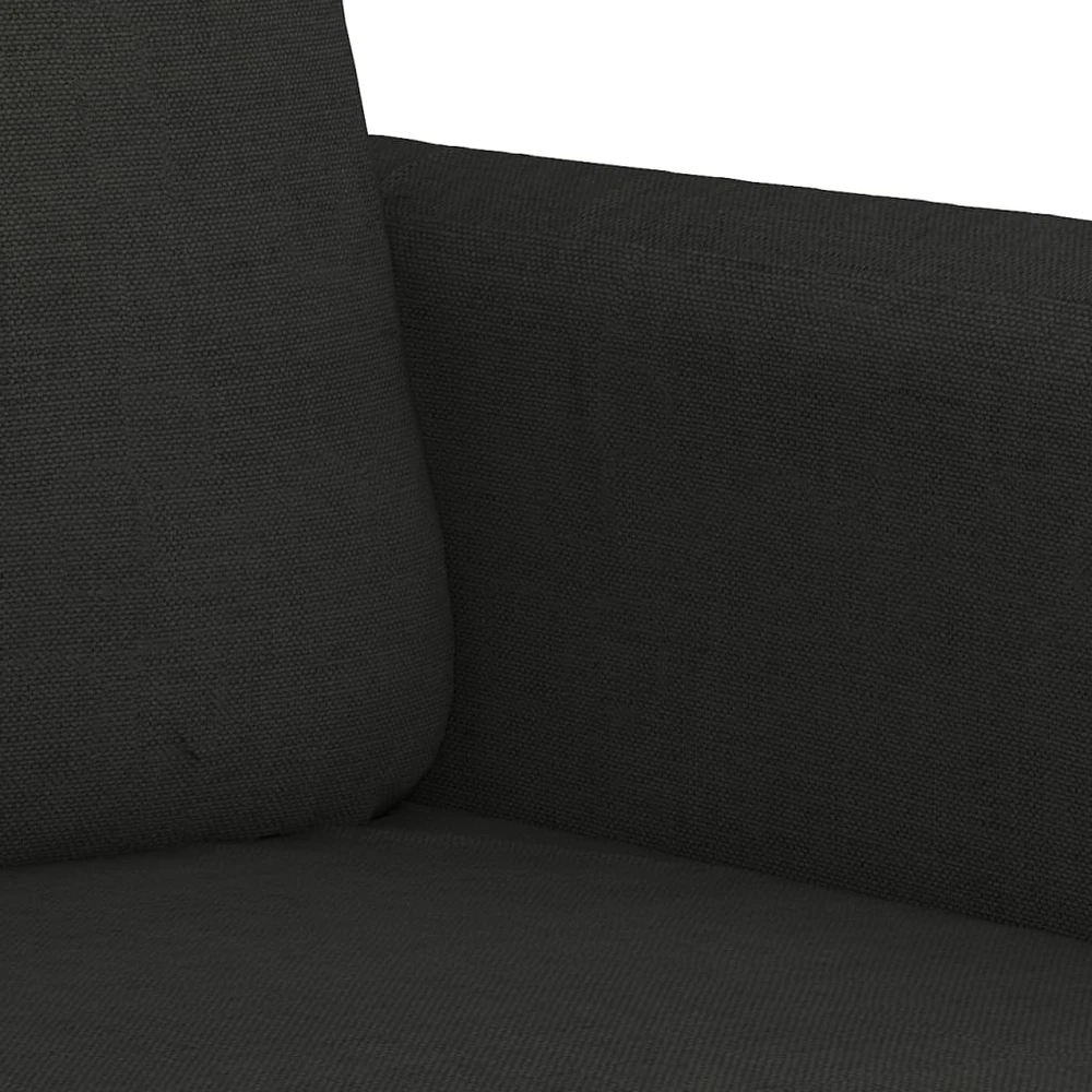 Sofa Sofos komplektas su pagalvėlėmis, 3 dalių, juodas, audinys