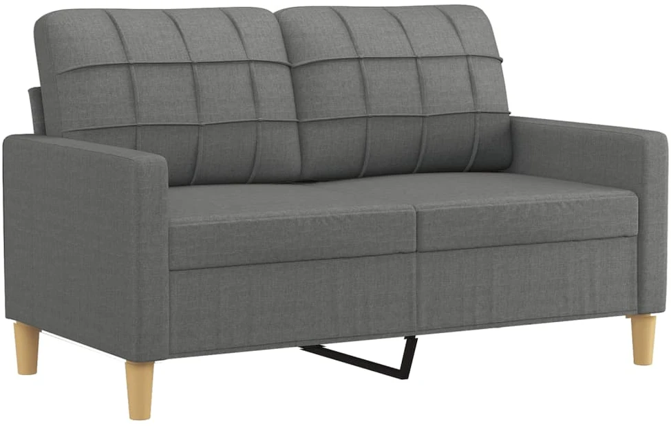 Sofa Sofos komplektas su pagalvėlėmis, 3 dalių, pilkas, audinys