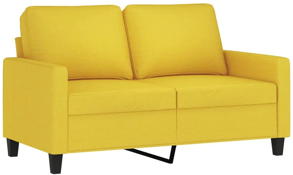 Sofa Sofos komplektas su pagalvėlėmis, 3 dalių, geltonas, audinys