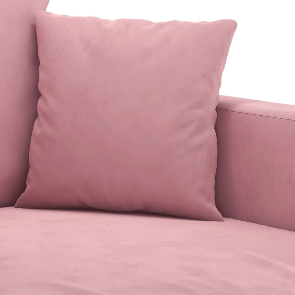 Sofa Sofos komplektas su pagalvėlėmis, 3 dalių, rožinis, aksomas