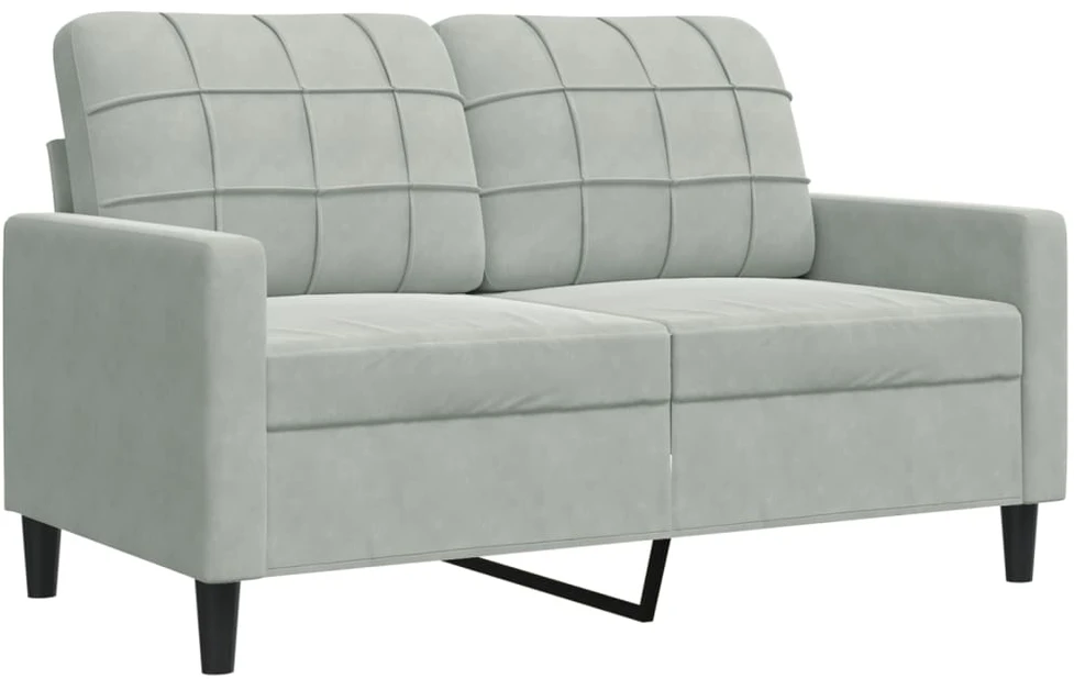 Sofa Sofos komplektas su pagalvėlėmis, 3 dalių, pilkas, aksomas