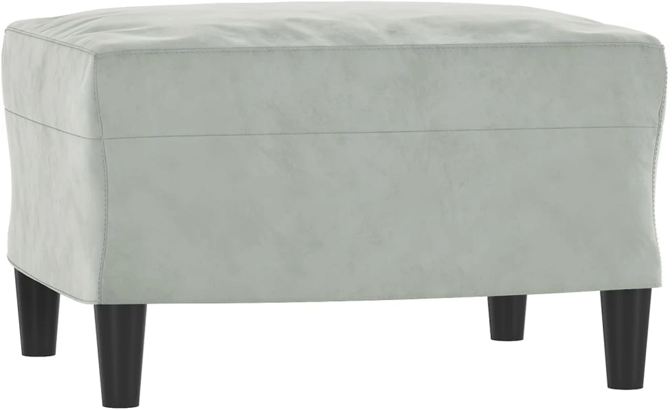 Sofa Sofos komplektas su pagalvėlėmis, 3 dalių, pilkas, aksomas