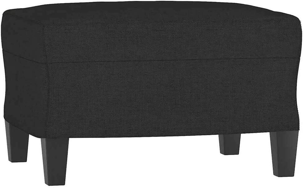 Sofa Sofos komplektas su pagalvėlėmis, 3 dalių, juodas, audinys