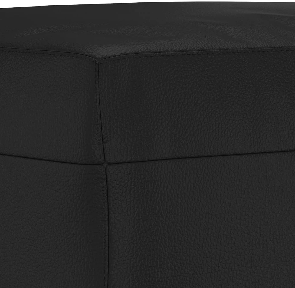 Sofa Sofos komplektas su pagalvėlėmis, 3 dalių, juodas, dirbtinė oda