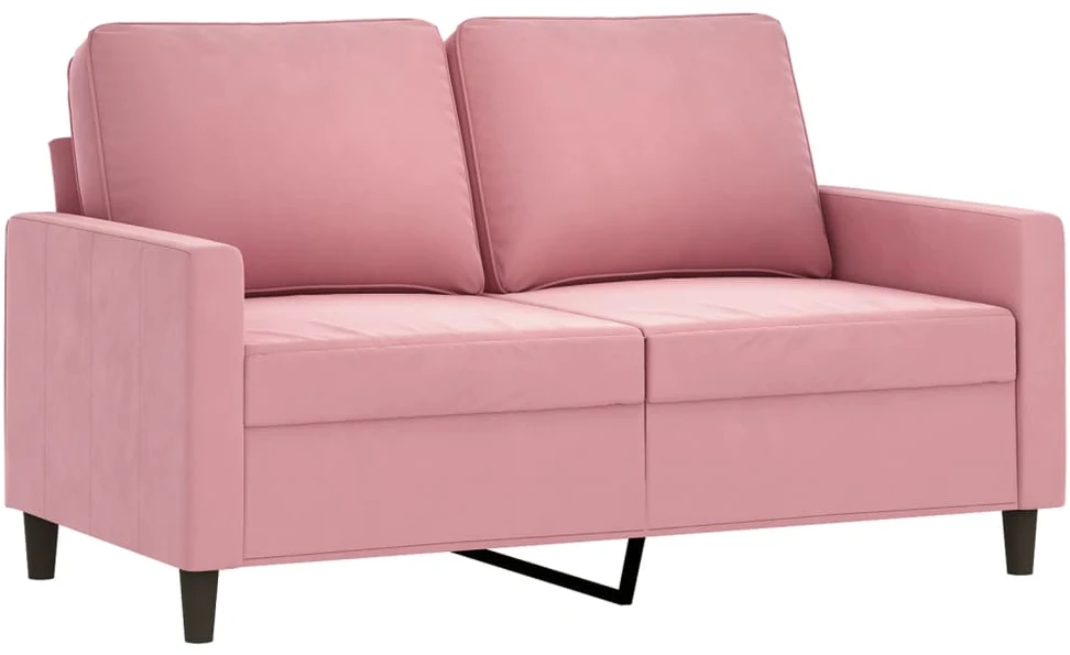Sofa Sofos komplektas su pagalvėlėmis, 3 dalių, rožinis, aksomas