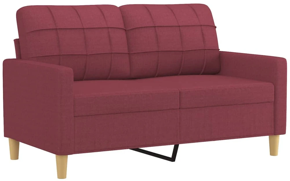 Sofa Sofos komplektas su pagalvėlėmis, 3 dalių, vyno, audinys