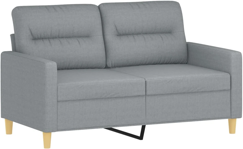 Sofa Sofos komplektas su pagalvėlėmis, 3 dalių, pilkas, audinys