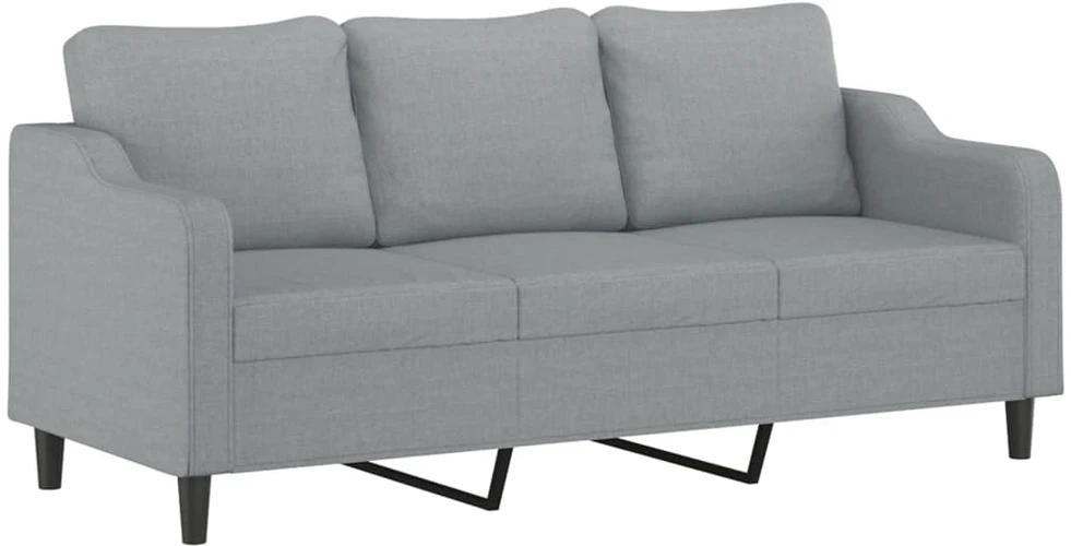 Sofa Sofos komplektas su pagalvėlėmis, 3 dalių, pilkas, audinys