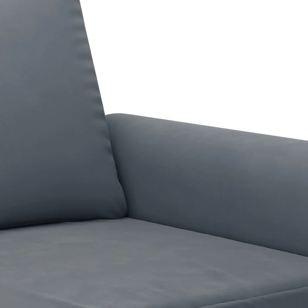 Sofa Sofos komplektas su pagalvėlėmis, 3 dalių, pilkas, aksomas
