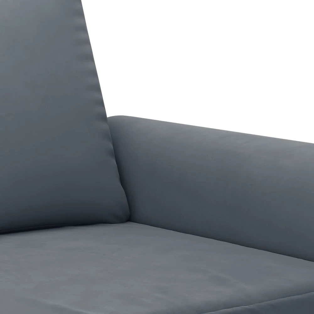 Sofa Sofos komplektas su pagalvėlėmis, 3 dalių, pilkas, aksomas