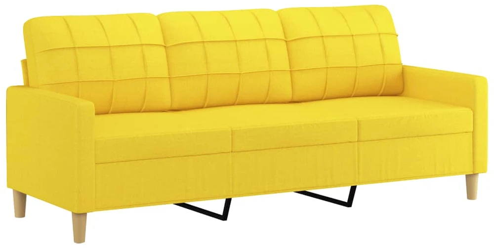Sofa Sofos komplektas su pagalvėlėmis, 3 dalių, geltonas, audinys
