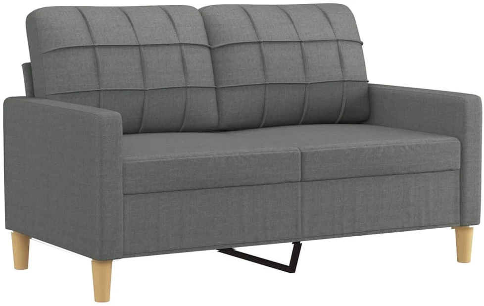 Sofa Sofos komplektas su pagalvėlėmis, 3 dalių, pilkas, audinys