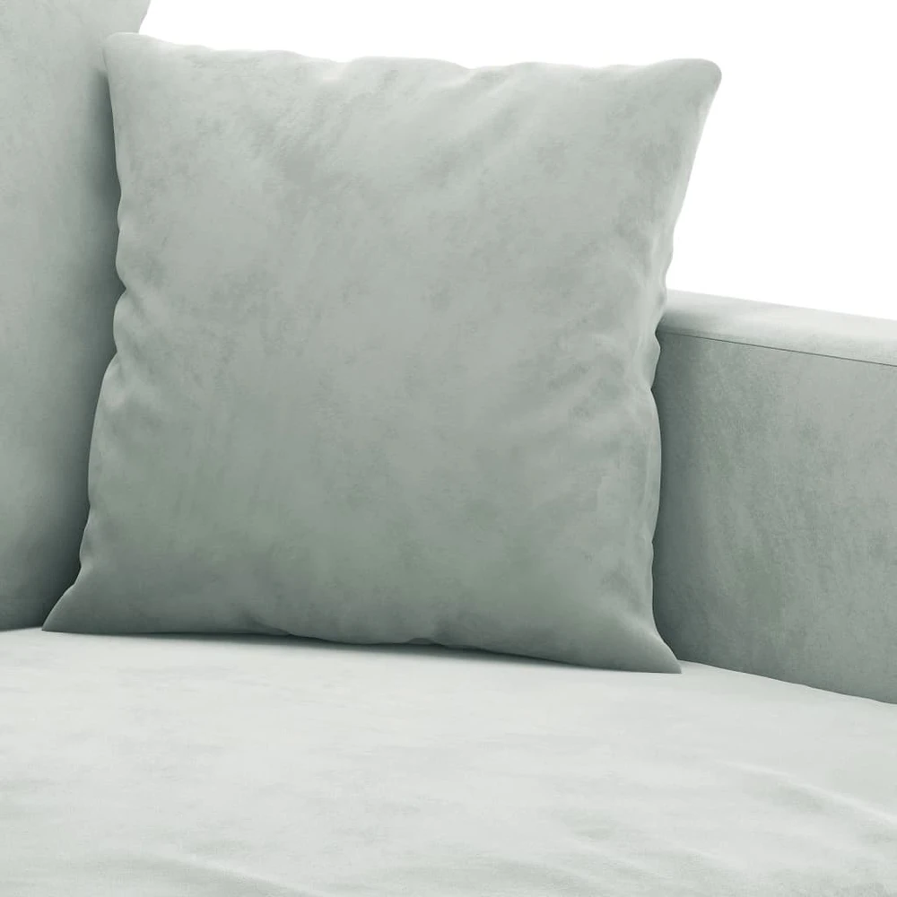 Sofa Sofos komplektas su pagalvėlėmis, 3 dalių, pilkas, aksomas