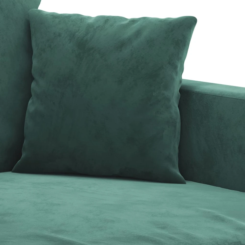 Sofa Sofos komplektas su pagalvėlėmis, 3 dalių, žalias, aksomas