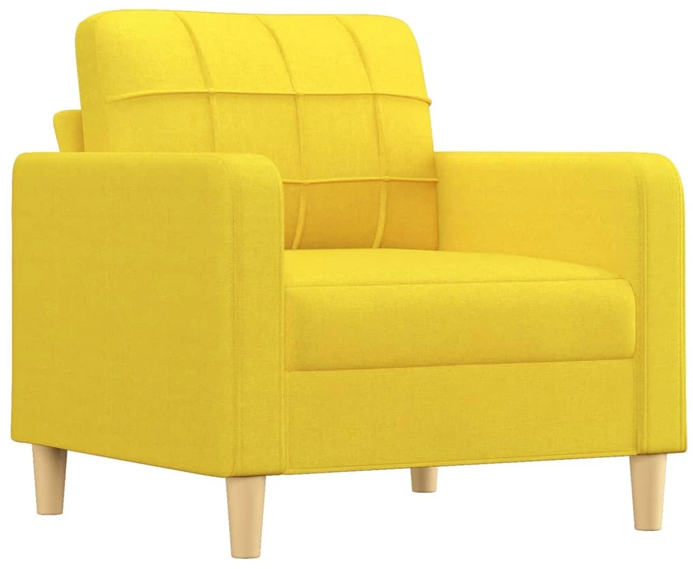 Sofa Sofos komplektas su pagalvėlėmis, 3 dalių, geltonas, audinys