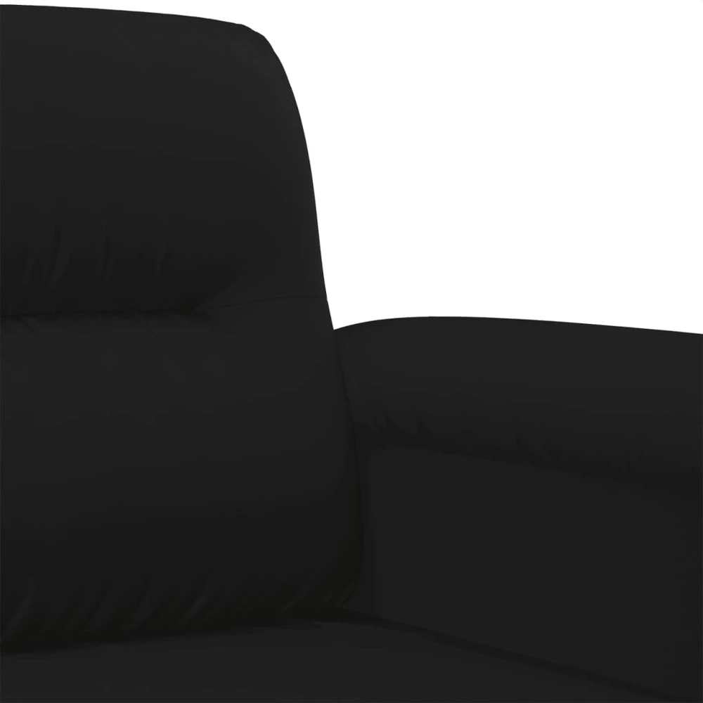 Sofa Sofos komplektas su pagalvėlėmis, 3 dalių, juodas, audinys