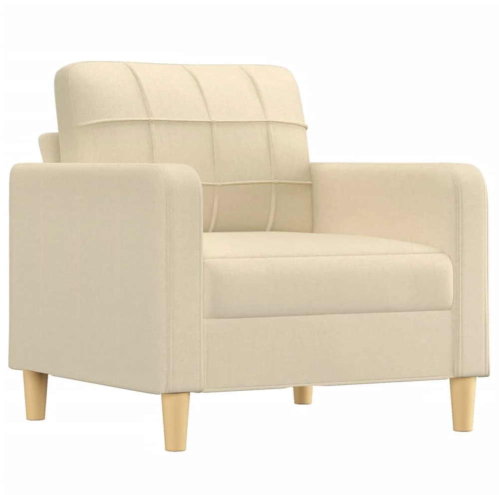 Sofa Sofos komplektas su pagalvėlėmis, 3 dalių, kreminis, audinys