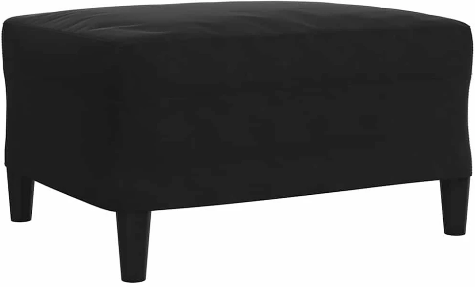 Sofa Sofos komplektas su pagalvėlėmis, 3 dalių, juodas, aksomas